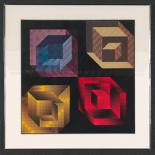Victor Vasarely Grafische Muster & Illusion Farbige Druckgrafik 1973
