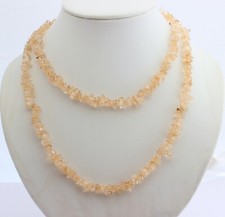 Citrin (gefärbt) Kette Edelstein Splitterkette Getrommelt Gelb  ca. 90 cm lang