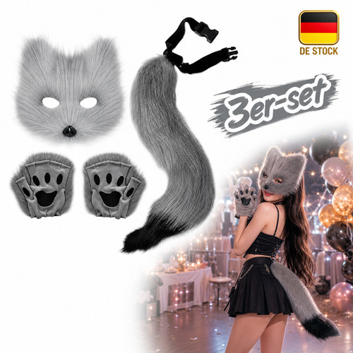 Party kostüm grau fuchs - party,
