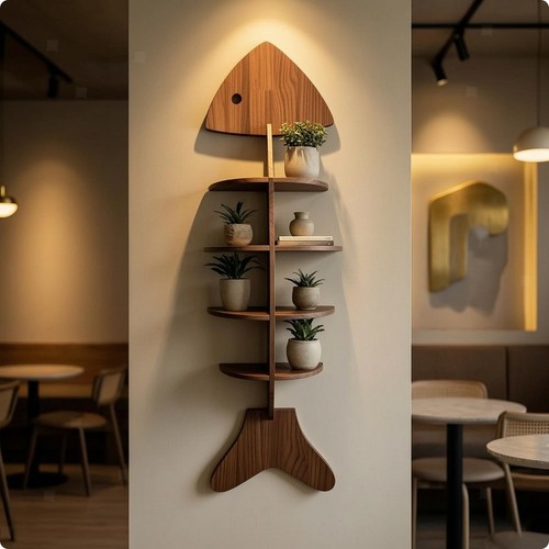 Wandregal aus holz modern - wandregal,