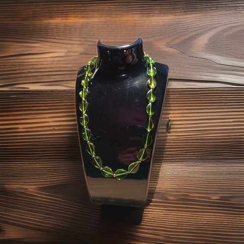Collier mit grünem bernstein - mit,