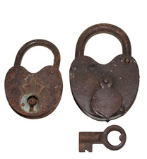 2x Altes Vorhängeschloss /