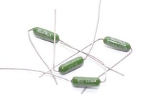 4x Leistungs-Widerstand Rosenthal Typ GDA6.5/18, 82 Ohm / 5%, grün glasiert, NOS