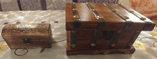 2 x Schatulle Schatztruhe Schatzkiste Holzkiste Holzbox Piratenkiste