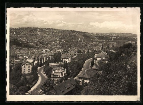 Ansichtskarte stuttgart blick - ansichtskarte, stuttgart,
