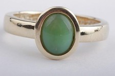 Ring Chrysopras 8 x 6mm 375 9K Gelbgold 53 16,9mm -