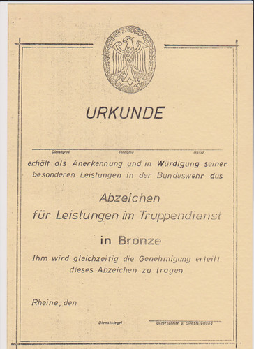 Alte urkunde bundeswehr - alte,