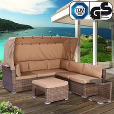 Sonneninsel Lounge Insel Gartenmöbel Sitzgruppe Poly Rattan Garten Liege BRAST