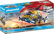 PLAYMOBIL Air Stuntshow 70833 Filmcrew-Helikopter, Spielzeug-Flugzeug mit Crew