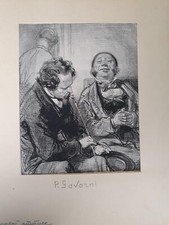 Paul Gavarni Lithographie Karikatur Humor 19 Jh. Frankreich