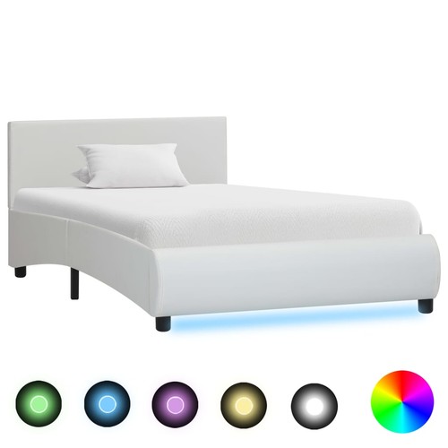 Bettgestell mit led weiß - bettgestell,