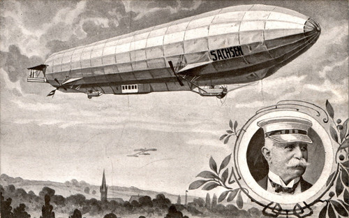 Zeppelin luftschiff sachsen - ak,
