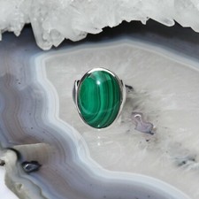 Malachit Ring, 925er Silber