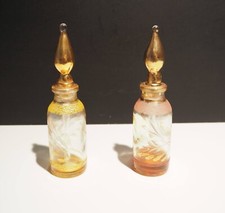 Parfumflasche Glasflakon mit Stopfen Orientalisch 2 Stück hauchdünn mit Gold