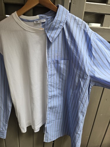Zara shirt bluse halb - zara, halb/halb