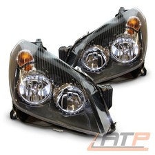 2x SCHEINWERFER H7/H1 SCHWARZ MIT STELLMOTOR SET LINKS + RECHTS FÜR OPEL ASTRA H