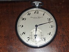 IWC Schaffhausen Metall Taschenuhr 30er Jahre läuft und überholt