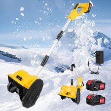  Akku Schneefräse Elektrischer Schneeschieber Klappbarer Griff  Mit 2x4Ah Akku 