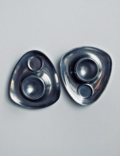 Vintage Edelstahl Schale Duo -