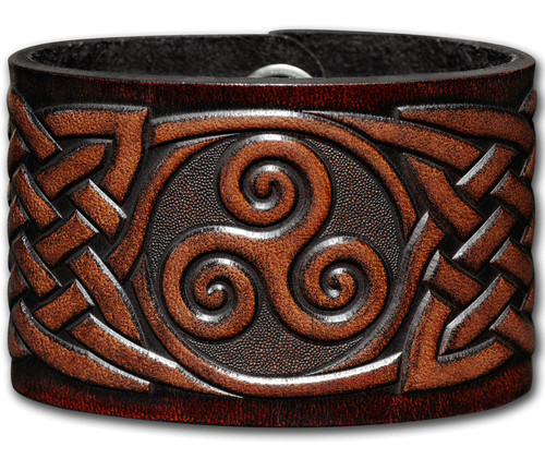 Lederarmband 48mm triskele mit - 48mm,