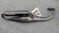 Auspuff Polini Scooter Team 4 für Minarelli liegend sandgestrahlt in schwartz!!!