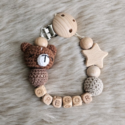 Schnullerkette mit namen teddy - mit,