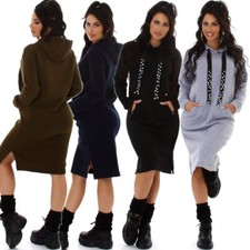 Damen Kapuzenkleid lang