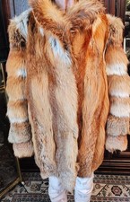 Pelzmantel rotfuchs echtpelz - pelzmantel,