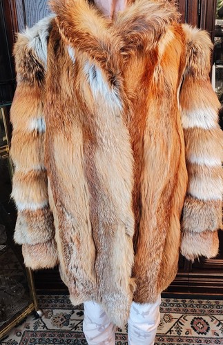 Pelzmantel rotfuchs echtpelz - pelzmantel,