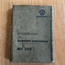Betriebsanleitung Bedienungsanleitung Handbuch Dürkopp Motorrad MD 200 1952