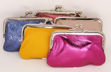 ECHT LEDER DAMEN SCHÜTTER KLEINGELD GELDBÖRSE SCHÜTTELBÖRSE SCHLÜSSEL CLIP BÖRSE