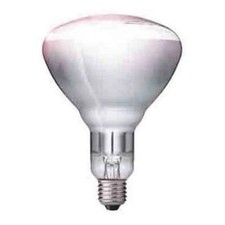 Infrarotlampe 250 Watt PHILIPS BR125IR E27 230-250V Kolben silber Front klar