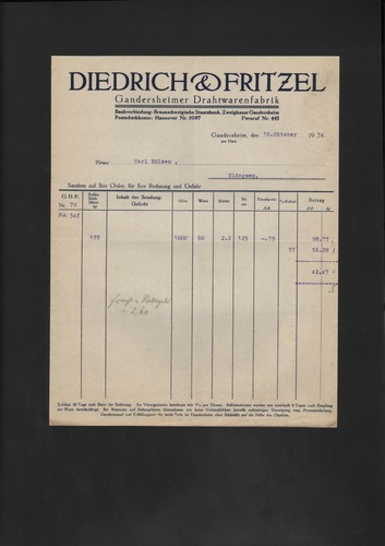 Gandersheim rechnung 1934 - gandersheim,,