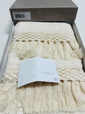 Paar Handtuch 1+1 Frottee reine Baumwolle extra schwer Fransen handgeknüpft