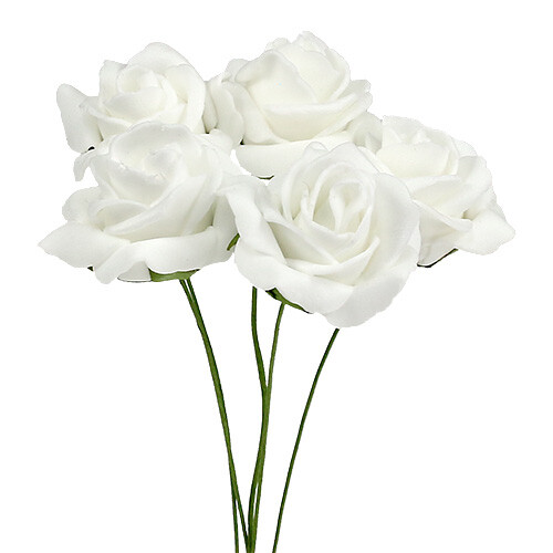 Schaumrosen weiß ø4 5cm 36st - schaumrosen,