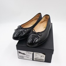 Original Chanel Ballerina Schwarz Karton Leder Größe 40.5