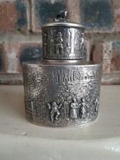 Antiker Silber Teller Teedose