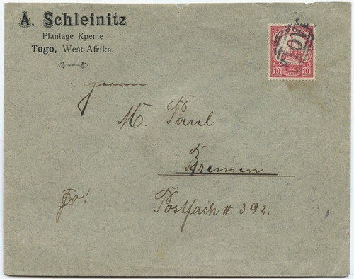 Togo 1901 vordruck brief - togo, vordruck-brief