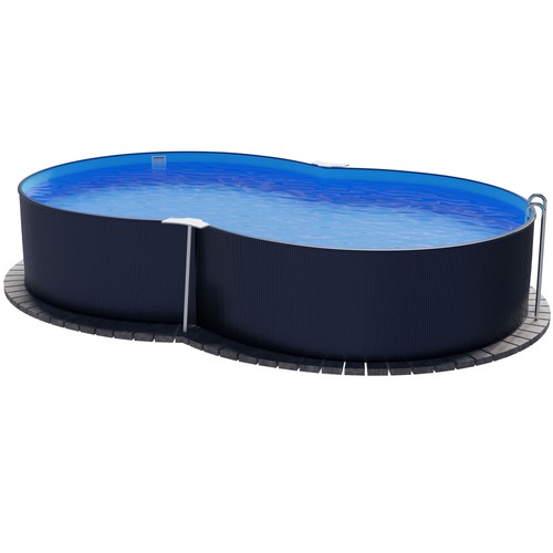 Stahlwandpool achtform