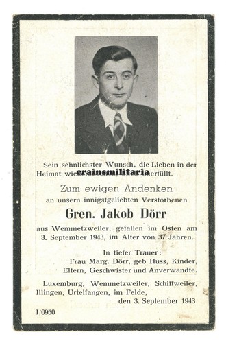 Orig sterbebild grenadier - sterbebild, aus