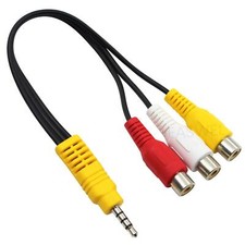 AV Kabel Adapter 3,5mm Klinkenstecker auf 3RCA Buchse Video Audio für TV DVD