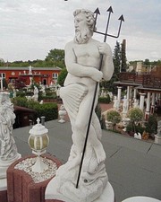 Steinfigur neptun mit dreizack - steinfigur,