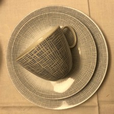 4 Kaffeegedecke Vintage Thomas EXQUISIT Bastdekor Blau/ Weiß!