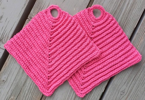 Topflappen set hell pink - topflappen,