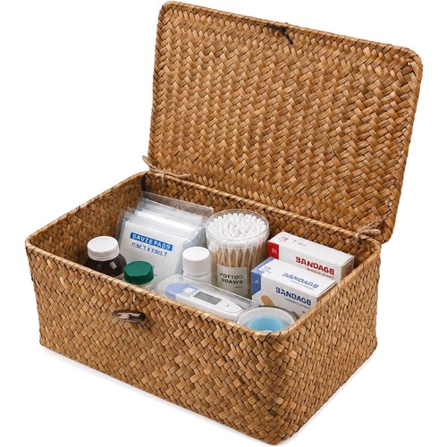 Rattan korb mit seegras - mit, griff