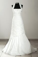 Très Chic Brautkleid 'BR8007' Träger Taft Tüll A-Linie creme ivory - Gr. 36/38