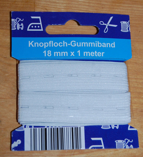 Knopfloch gummiband 18mm weiß - 18mm,