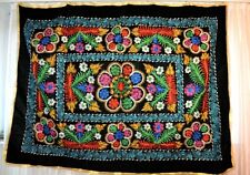 Neu SUZANI 240cmx170cm  Stoff Baumwollsamt mit Blumenmotiv  Stickerei 