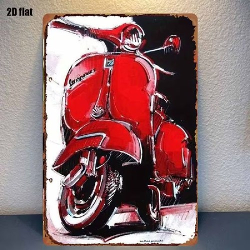 Blechschild rote vespa - blechschild,