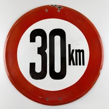 Altes Emaille Schild 30 Km